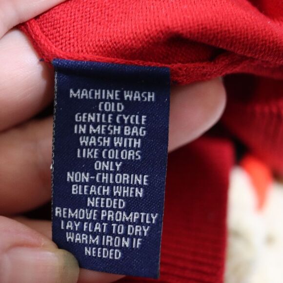 Chaps Red Ruffle Vneck Sweater Valentine's Day Holiday Red Sweater LG - Picture 11 of 11